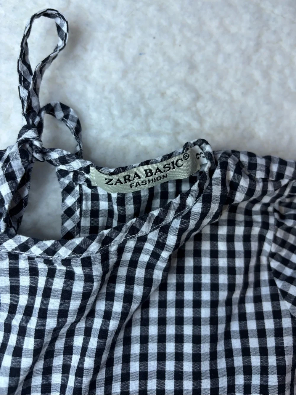 Zara Basic Girl Black and White Gingham A-line Dress